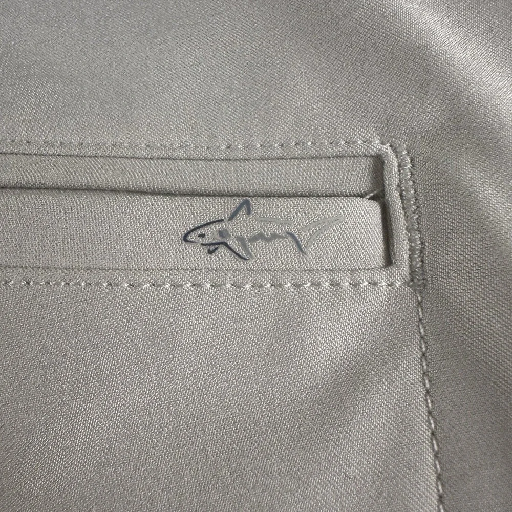 Greg Norman Pants Mens 38X30 Beige‎ Chino Golf Stretch Flat Front Straight Logo